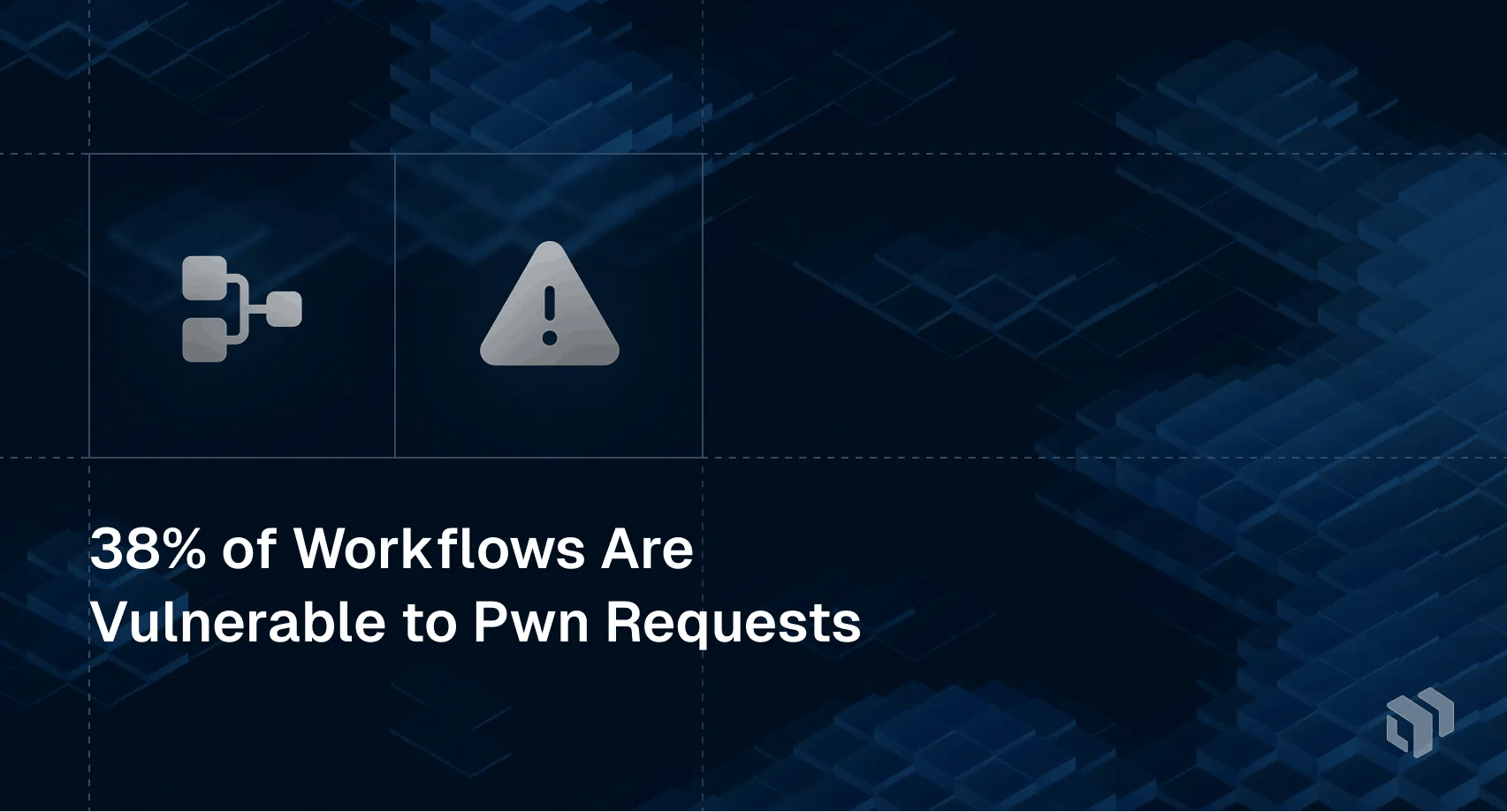Statistic showing 38% of GitHub Actions workflows are vulnerable to pwn request attacks