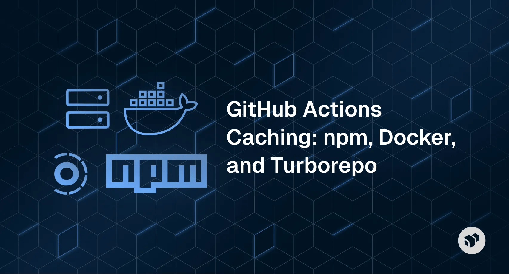 GitHub Actions caching workflow showing optimization of npm installs, Docker layer caching, and Turborepo build performance in continuous integration pipelines.