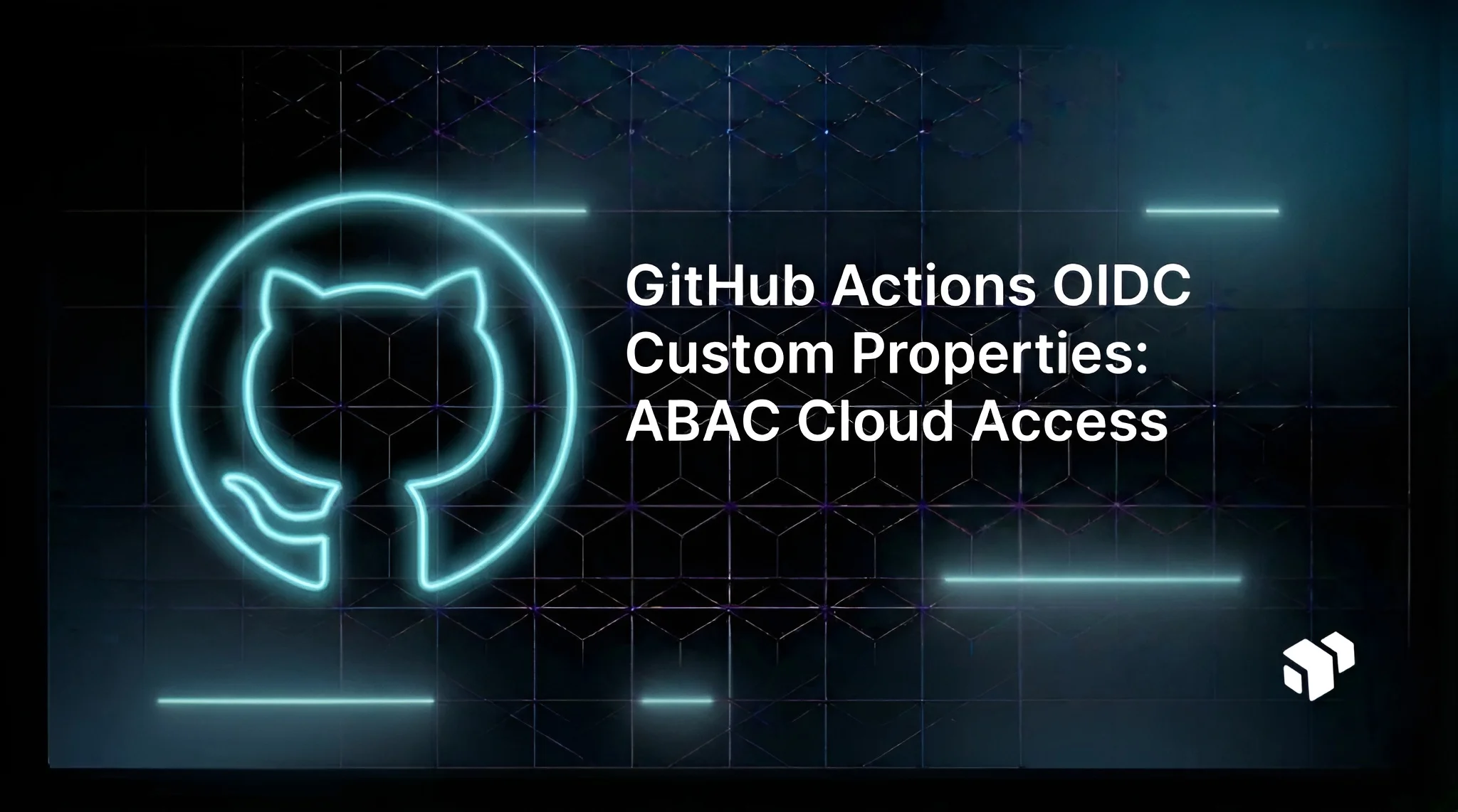 Diagram showing GitHub Actions using OIDC with custom properties to enable attribute-based access control (ABAC) for secure cloud resource access.